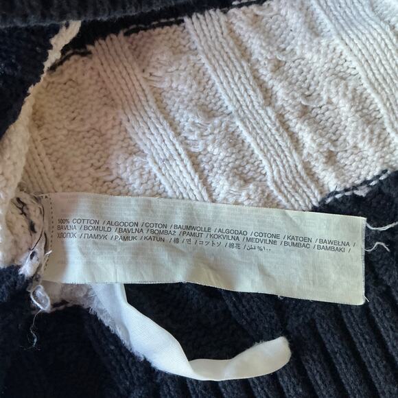 MNG Basics Woman Long Sleeve Pullover Sweater 100% Cotton Blue White Striped L - Picture 7 of 8